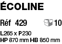 écoline Réf 429  10 L 265 x P 230  HP 870 mm HB 850 mm