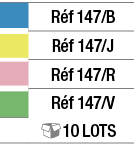 ,Réf 147 B,,Réf 147 J,,Réf 147 R,,Réf 147 V,  10 lots