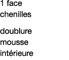 1 face chenilles doublure mousse intérieure