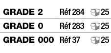 grade 2,Réf 284 , 25,grade 0,Réf 283 , 25,grade 000,Réf 37 , 25