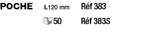 Poche  L120 mm  Réf 383     50     Réf 383S