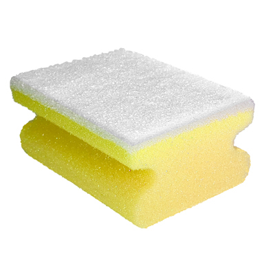 Tampon sur éponge végétale et synthétique Eponge synthétique ergo jaune<br>Lot de 10