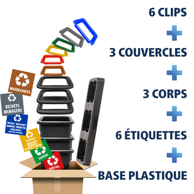 Système FIT 70L KIT POUBELLE 3 FIT 70L